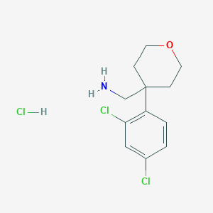 [4-(2,4-Dichlorophenyl)oxan-4-yl]methanamine;hydrochloride
