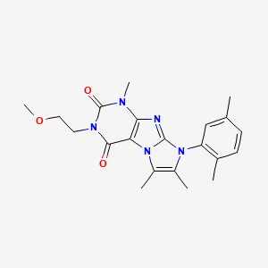 molecular formula C21H25N5O3 B2595137 6-(2,5-Dimethylphenyl)-2-(2-methoxyethyl)-4,7,8-trimethylpurino[7,8-a]imidazole-1,3-dione CAS No. 878732-68-4