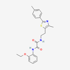 molecular formula C23H25N3O3S B2595139 N1-(2-ethoxyphenyl)-N2-(2-(4-methyl-2-(p-tolyl)thiazol-5-yl)ethyl)oxalamide CAS No. 894014-88-1