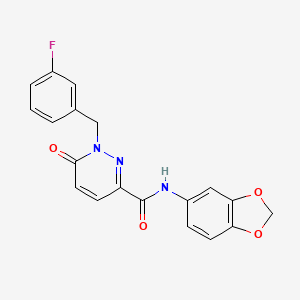 molecular formula C19H14FN3O4 B2595149 N-(benzo[d][1,3]dioxol-5-yl)-1-(3-fluorobenzyl)-6-oxo-1,6-dihydropyridazine-3-carboxamide CAS No. 1040663-71-5