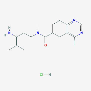 molecular formula C17H29ClN4O B2595164 N-(3-Amino-4-methylpentyl)-N,4-dimethyl-5,6,7,8-tetrahydroquinazoline-6-carboxamide;hydrochloride CAS No. 2445794-35-2