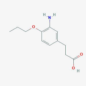 molecular formula C12H17NO3 B2595165 3-(3-Amino-4-propoxyphenyl)propanoic acid CAS No. 1266961-02-7