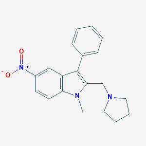 molecular formula C20H21N3O2 B259517 5-nitro-1-methyl-3-phenyl-2-(1-pyrrolidinylmethyl)-1H-indole 