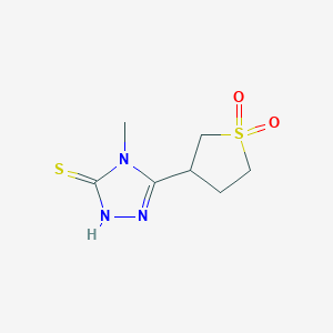 molecular formula C7H11N3O2S2 B2595172 5-(1,1-dioxidotetrahydrothien-3-yl)-4-methyl-4H-1,2,4-triazole-3-thiol CAS No. 869464-88-0