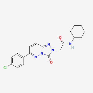 molecular formula C19H20ClN5O2 B2595177 2-(6-(4-chlorophenyl)-3-oxo-[1,2,4]triazolo[4,3-b]pyridazin-2(3H)-yl)-N-cyclohexylacetamide CAS No. 1251602-49-9