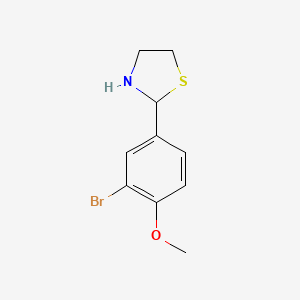 molecular formula C10H12BrNOS B2595182 2-(3-溴-4-甲氧基苯基)-1,3-噻唑烷 CAS No. 312732-76-6