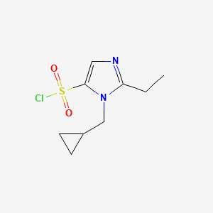 molecular formula C9H13ClN2O2S B2595184 1-(环丙基甲基)-2-乙基-1H-咪唑-5-磺酰氯 CAS No. 2031269-33-5