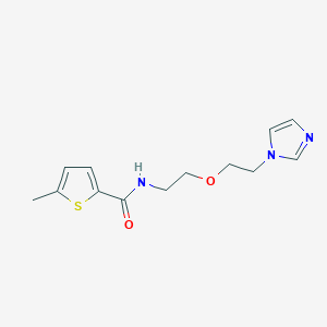molecular formula C13H17N3O2S B2595186 N-{2-[2-(1H-imidazol-1-yl)ethoxy]ethyl}-5-methylthiophene-2-carboxamide CAS No. 2097861-06-6