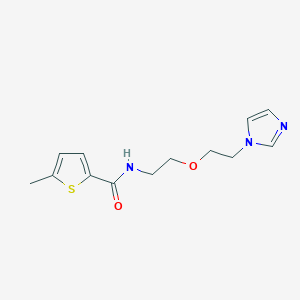 molecular formula C13H17N3O2S B2595186 N-{2-[2-(1H-イミダゾール-1-イル)エトキシ]エチル}-5-メチルチオフェン-2-カルボキサミド CAS No. 2097861-06-6