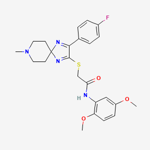N-(2,5-dimethoxyphenyl)-2-((3-(4-fluorophenyl)-8-methyl-1,4,8-triazaspiro[4.5]deca-1,3-dien-2-yl)thio)acetamide