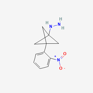 molecular formula C11H13N3O2 B2595192 [3-(2-Nitrophenyl)-1-bicyclo[1.1.1]pentanyl]hydrazine CAS No. 2287315-61-9