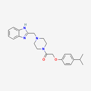 molecular formula C23H28N4O2 B2595202 1-(4-((1H-苯并[d]咪唑-2-基)甲基)哌嗪-1-基)-2-(4-异丙苯氧基)乙酮 CAS No. 1170201-57-6