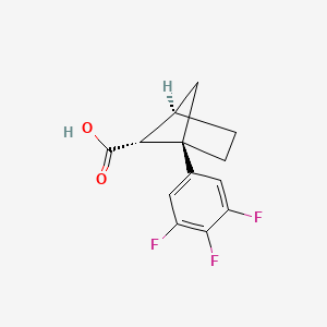 molecular formula C13H11F3O2 B2595204 (1R,4R,5R)-1-(3,4,5-Trifluorophenyl)bicyclo[2.1.1]hexane-5-carboxylic acid CAS No. 2413848-16-3