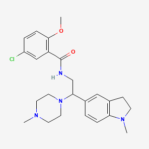 5-chloro-2-methoxy-N-(2-(1-methylindolin-5-yl)-2-(4-methylpiperazin-1-yl)ethyl)benzamide