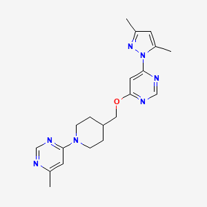 4-(3,5-Dimethylpyrazol-1-yl)-6-[[1-(6-methylpyrimidin-4-yl)piperidin-4-yl]methoxy]pyrimidine