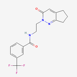 molecular formula C17H16F3N3O2 B2595242 N-(2-(3-oxo-3,5,6,7-tetrahydro-2H-环戊[c]哒嗪-2-基)乙基)-3-(三氟甲基)苯甲酰胺 CAS No. 2034565-25-6