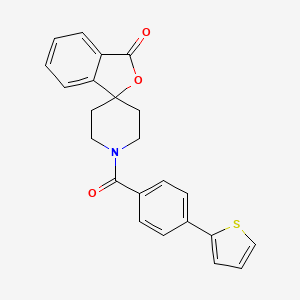 molecular formula C23H19NO3S B2595250 1'-(4-(噻吩-2-基)苯甲酰)-3H-螺[异苯并呋喃-1,4'-哌啶]-3-酮 CAS No. 1705837-65-5