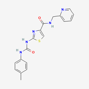 molecular formula C18H17N5O2S B2595251 N-(pyridin-2-ylmethyl)-2-(3-(p-tolyl)ureido)thiazole-4-carboxamide CAS No. 941968-54-3