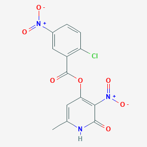 molecular formula C13H8ClN3O7 B2595253 (6-甲基-3-硝基-2-氧代-1H-吡啶-4-基) 2-氯-5-硝基苯甲酸酯 CAS No. 868679-95-2