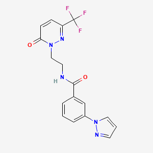 N-[2-[6-Oxo-3-(trifluoromethyl)pyridazin-1-yl]ethyl]-3-pyrazol-1-ylbenzamide
