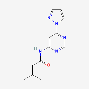 molecular formula C12H15N5O B2595259 N-(6-(1H-pyrazol-1-yl)pyrimidin-4-yl)-3-methylbutanamide CAS No. 1428365-39-2