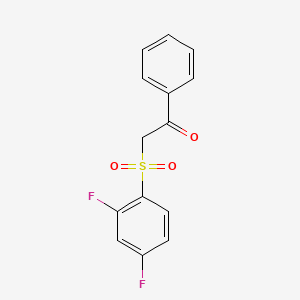 molecular formula C14H10F2O3S B2595265 2-[(2,4-二氟苯基)磺酰基]-1-苯乙酮 CAS No. 1326836-88-7