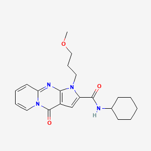 molecular formula C21H26N4O3 B2595266 N-Cyclohexyl-1-(3-Methoxypropyl)-4-oxo-1,4-dihydropyrido[1,2-a]pyrrolo[2,3-d]pyrimidin-2-carboxamid CAS No. 902010-74-6