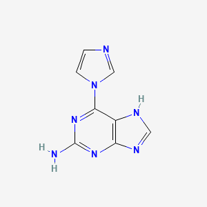 molecular formula C8H7N7 B2595271 6-(1H-咪唑-1-基)-7H-嘌呤-2-胺 CAS No. 891497-81-7