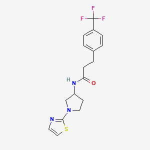 molecular formula C17H18F3N3OS B2595278 N-(1-(噻唑-2-基)吡咯烷-3-基)-3-(4-(三氟甲基)苯基)丙酰胺 CAS No. 1797900-52-7
