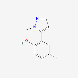 molecular formula C10H9FN2O B2595279 4-氟-2-(1-甲基-1H-吡唑-5-基)苯酚 CAS No. 771483-74-0