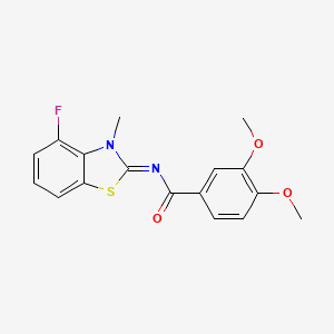 molecular formula C17H15FN2O3S B2595283 N-(4-fluoro-3-methyl-1,3-benzothiazol-2-ylidene)-3,4-dimethoxybenzamide CAS No. 868371-47-5