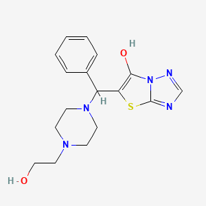 molecular formula C17H21N5O2S B2595289 5-((4-(2-Hydroxyethyl)piperazin-1-yl)(phenyl)methyl)thiazolo[3,2-b][1,2,4]triazol-6-ol CAS No. 868219-29-8