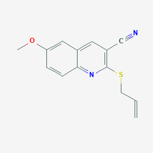 molecular formula C14H12N2OS B259529 6-Methoxy-2-prop-2-enylsulfanylquinoline-3-carbonitrile 