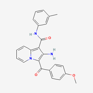 molecular formula C24H21N3O3 B2595290 2-amino-3-[(4-methoxyphenyl)carbonyl]-N-(3-methylphenyl)indolizine-1-carboxamide CAS No. 903342-16-5