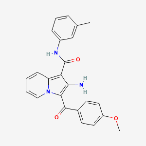 molecular formula C24H21N3O3 B2595290 2-氨基-3-[(4-甲氧基苯基)羰基]-N-(3-甲基苯基)吲哚并[1,2-a]喹喔啉-1-甲酰胺 CAS No. 903342-16-5