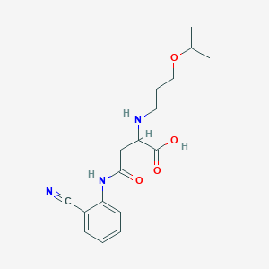 molecular formula C17H23N3O4 B2595292 4-((2-Cyanophenyl)amino)-2-((3-isopropoxypropyl)amino)-4-oxobutanoic acid CAS No. 1047678-82-9