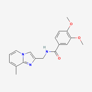 molecular formula C18H19N3O3 B2595293 3,4-dimethoxy-N-[(8-methylimidazo[1,2-a]pyridin-2-yl)methyl]benzamide CAS No. 868971-08-8