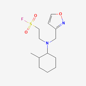 molecular formula C13H21FN2O3S B2595298 2-[(2-Methylcyclohexyl)-(1,2-oxazol-3-ylmethyl)amino]ethanesulfonyl fluoride CAS No. 2411257-25-3