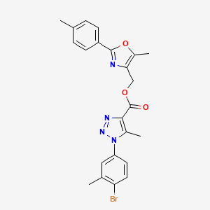 molecular formula C23H21BrN4O3 B2595301 [5-methyl-2-(4-methylphenyl)-1,3-oxazol-4-yl]methyl 1-(4-bromo-3-methylphenyl)-5-methyl-1H-1,2,3-triazole-4-carboxylate CAS No. 1223910-19-7