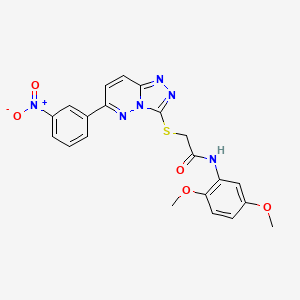 molecular formula C21H18N6O5S B2595303 N-(2,5-二甲氧基苯基)-2-((6-(3-硝基苯基)-[1,2,4]三唑并[4,3-b]哒嗪-3-基)硫代)乙酰胺 CAS No. 894056-62-3