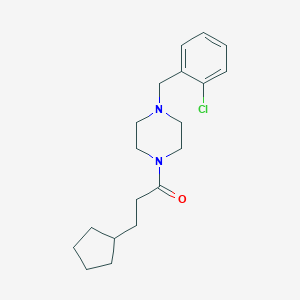molecular formula C19H27ClN2O B259531 1-[4-(2-Chlorobenzyl)piperazin-1-yl]-3-cyclopentylpropan-1-one 