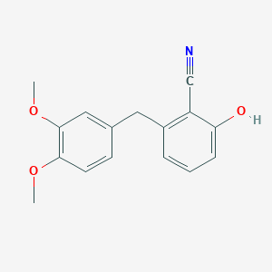 molecular formula C16H15NO3 B2595310 2-[(3,4-Dimetoxi fenil)metil]-6-hidroxibenzonitrilo CAS No. 264617-43-8