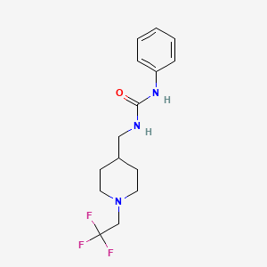 molecular formula C15H20F3N3O B2595312 1-Phenyl-3-[[1-(2,2,2-trifluoroethyl)piperidin-4-yl]methyl]urea CAS No. 2309258-49-7