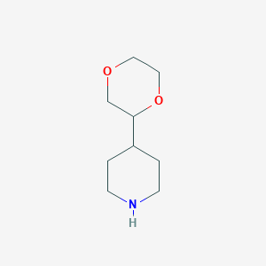 molecular formula C9H17NO2 B2595314 4-(1,4-二氧六环-2-基)哌啶 CAS No. 1824102-03-5