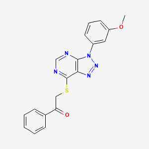 molecular formula C19H15N5O2S B2595318 2-((3-(3-methoxyphenyl)-3H-[1,2,3]triazolo[4,5-d]pyrimidin-7-yl)thio)-1-phenylethanone CAS No. 941991-63-5