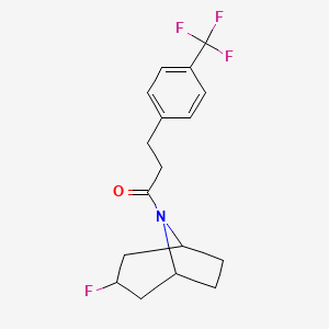 molecular formula C17H19F4NO B2595325 1-(3-Fluoro-8-azabicyclo[3.2.1]octan-8-yl)-3-[4-(trifluoromethyl)phenyl]propan-1-one CAS No. 2320146-58-3