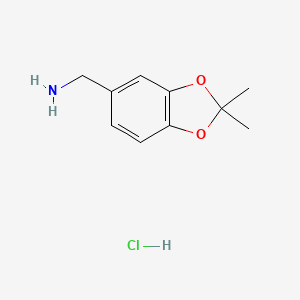 (2,2-Dimethyl-1,3-dioxaindan-5-yl)methanamine hydrochloride