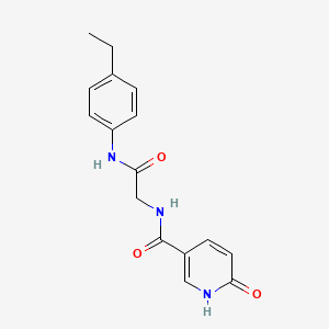 molecular formula C16H17N3O3 B2595339 N-(2-((4-ethylphenyl)amino)-2-oxoethyl)-6-oxo-1,6-dihydropyridine-3-carboxamide CAS No. 1235096-85-1