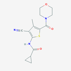 molecular formula C15H17N3O3S B259534 N-[3-cyano-4-methyl-5-(morpholin-4-ylcarbonyl)thien-2-yl]cyclopropanecarboxamide 