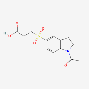 molecular formula C13H15NO5S B2595343 3-[(1-乙酰基-2,3-二氢-1H-吲哚-5-基)磺酰基]丙酸 CAS No. 841275-85-2